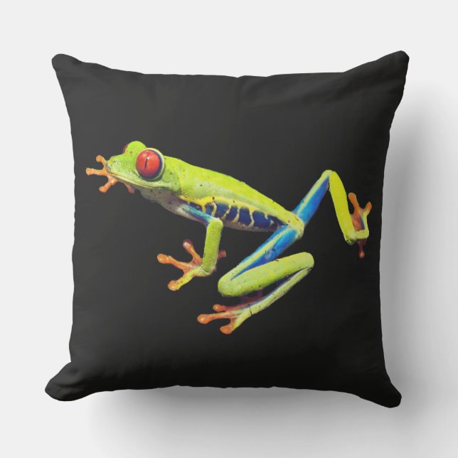 Red Eyed Painted Tree Frog  Cushion (Front)