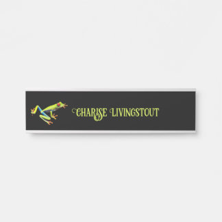 Red Eyed Painted Tree Frog  Door Sign