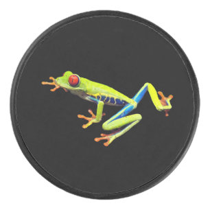 Red Eyed Painted Tree Frog Hockey Puck