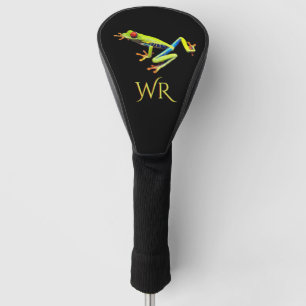 Red Eyed Painted Tree Frog Initial Golf Head Cover