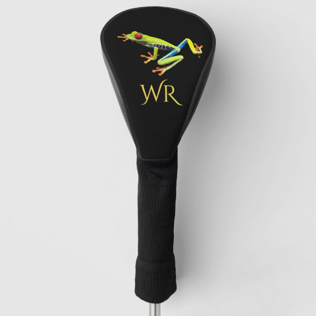 Red Eyed Painted Tree Frog Initial Golf Head Cover (Front)