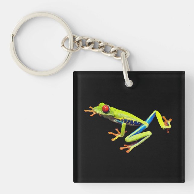 Red Eyed Painted Tree Frog  Key Ring (Front)