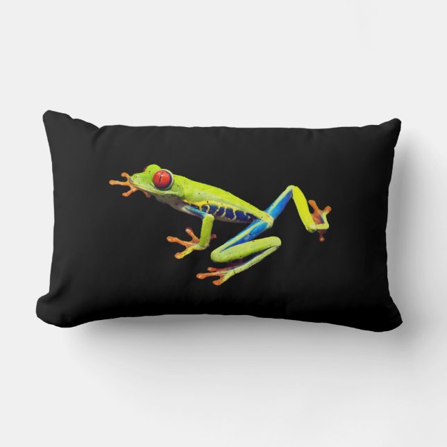 Red Eyed Painted Tree Frog  Lumbar Cushion (Front)