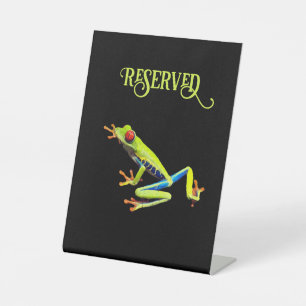 Red Eyed Painted Tree Frog Reserved Pedestal Sign
