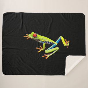 Red Eyed Painted Tree Frog Sherpa Blanket
