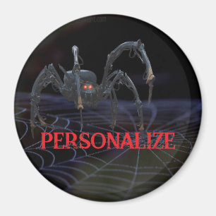 Red eyed spider on spiderweb spooky magnet