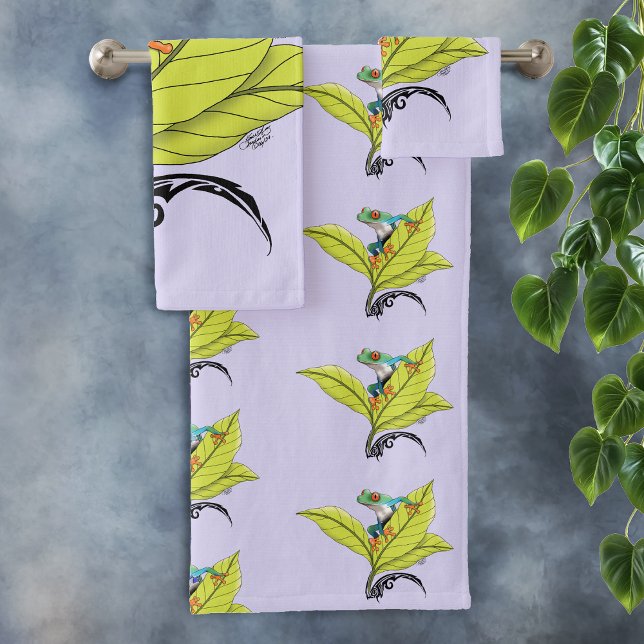 Red Eyed Tree Frog Bath Towel Set (Creator Uploaded)