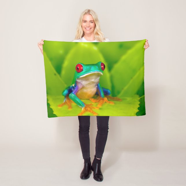 Red-eyed tree frog, Costa Rica Fleece Blanket (In Situ)