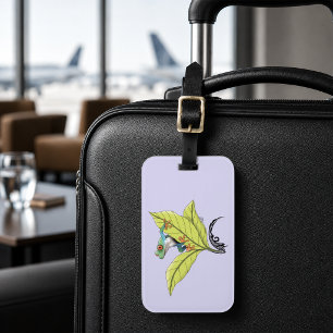 Red Eyed Tree Frog Green Leaves Lavender Luggage Tag
