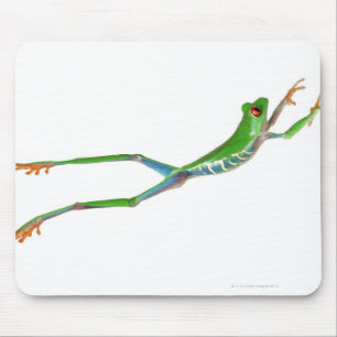 Red eyed tree frog jumping mouse pad