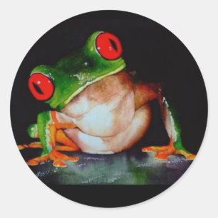 Red-eyed Tree Frog Stickers - Original Watercolor