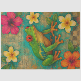 Red-Eyed Tree Frog – Vintage Tropical Decoupage  Tissue Paper
