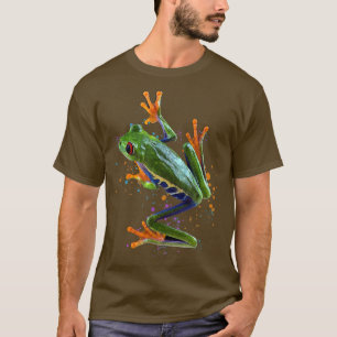 Red Eyed Tree Frog Watercolor Frog Keeper Frog Fan T-Shirt