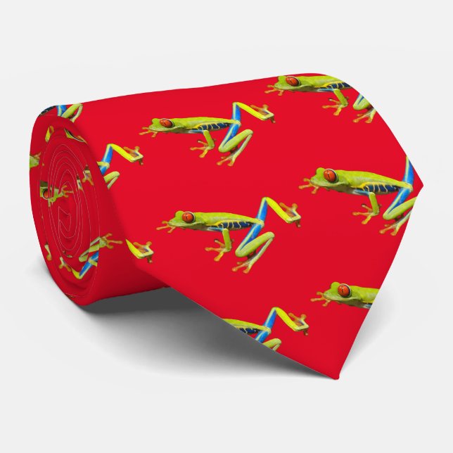 Red eyed tree frogs tie (Rolled)