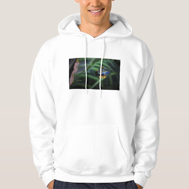 Red Eyes Frog On Leaf Hoodie (Front)