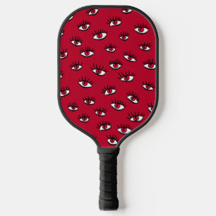 Red Eyes Pattern - Horror Gothic Aesthetic Pickleball Paddle