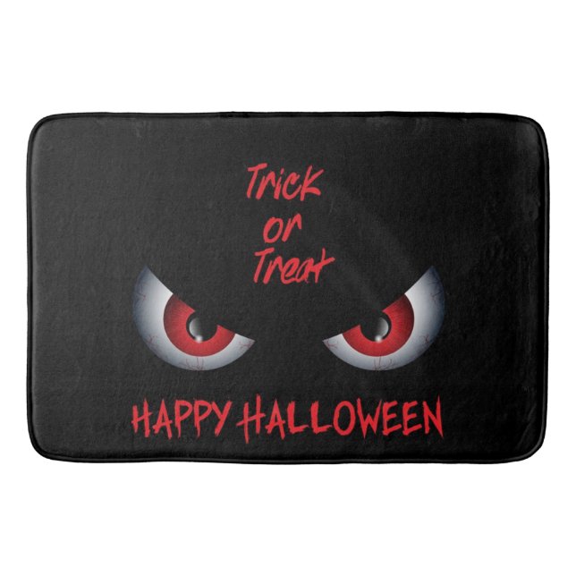 Red Eyes Trick Or Treat Bath Mat (Front)