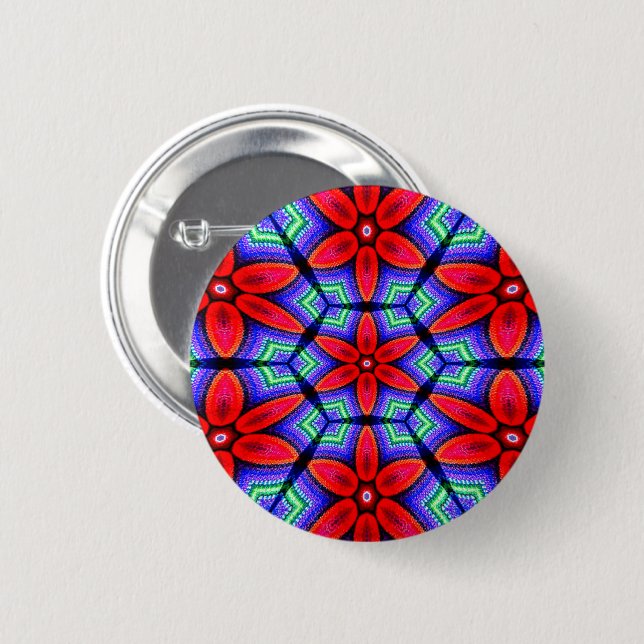 Red Fabrics Flowers Pattern 6 Cm Round Badge (Front & Back)