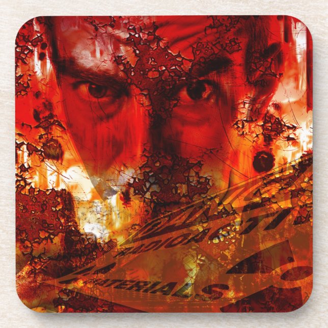 Red Face Graffiti Coaster (Front)