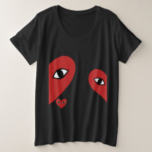 Red Face Love Heart Eyes Plus Size T-Shirt