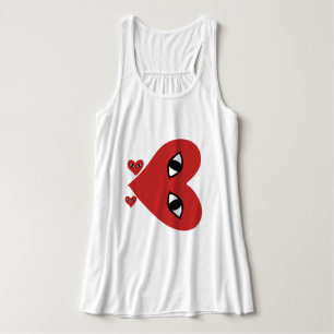 Red Face Love Heart Eyes Singlet