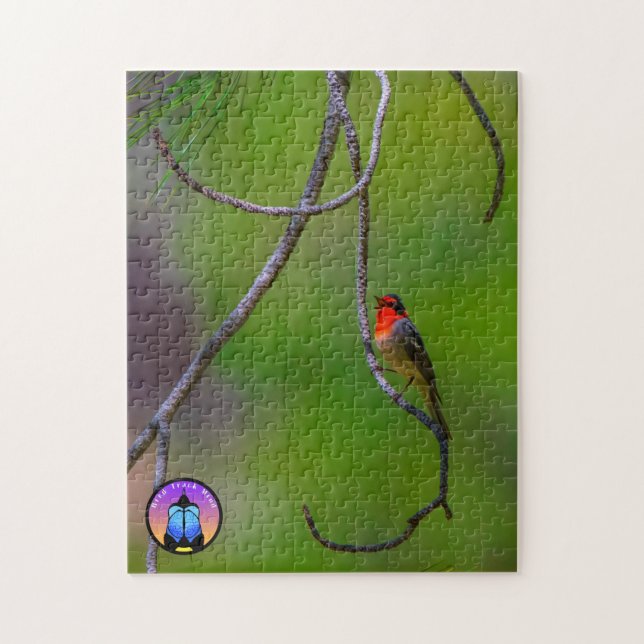 Red-faced Warbler Jigsaw Puzzle  (Vertical)