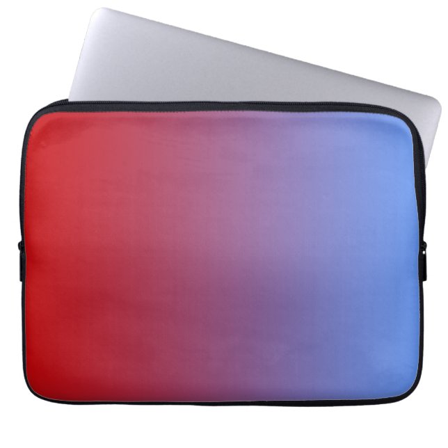 Red fading to Blue Colours, simple design. Laptop Sleeve (Front)