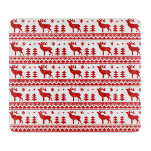 Red Fair Isle Christmas Cutting Board