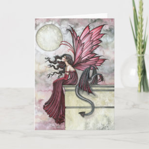 Red Fairy Dragon Card by Molly Harrison