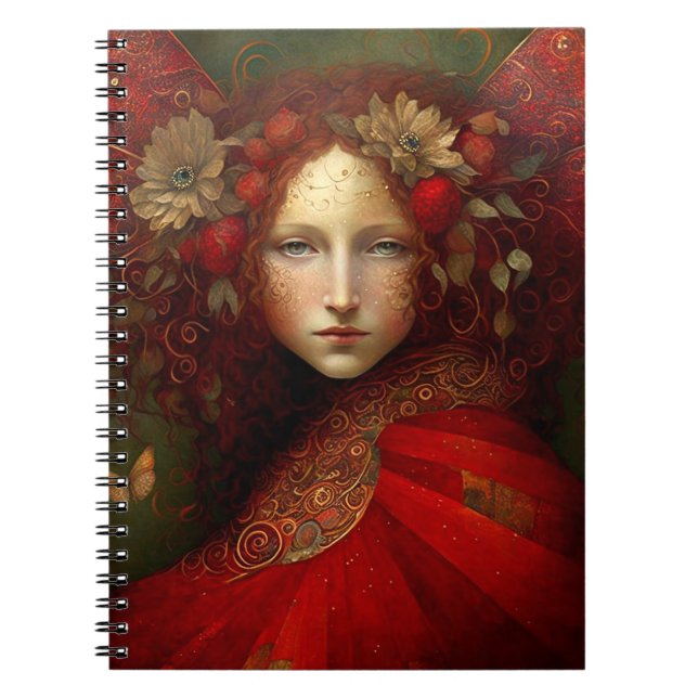 Red Fairy Fantasy Art Notebook (Front)