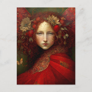 Red Fairy Fantasy Art Postcard