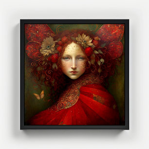 Red Fairy Fantasy Art Poster
