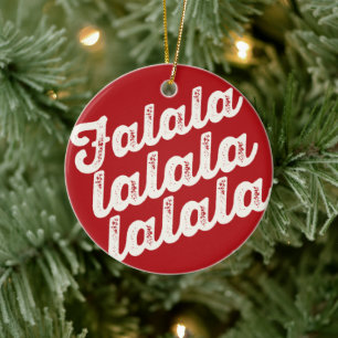 Red Falalalala Christmas Holiday Photo Ornament