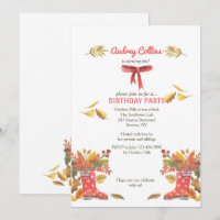 Red Fall Boots Invitation