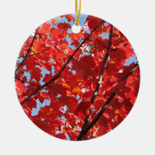 Red Fall Ceramic Tree Decoration