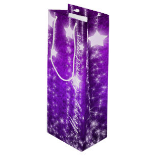 Red Falling Stars Holiday Wine Gift Bag