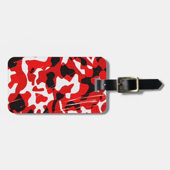 Red Fallout Camo (AOM Design) Luggage Tag (Front Horizontal)