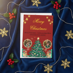 Red Family Christmas Greeting Card