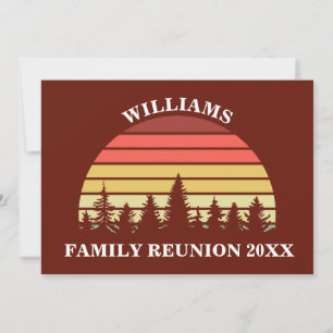 Red Family Reunion Party Custom Forest Sunset Invitation