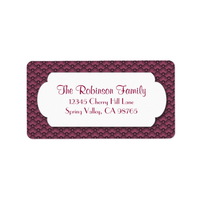 Red Fan Pattern with White Frame Label (Front)