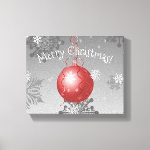 Red Fancy Christmas Ornament Canvas Print