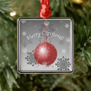 Red Fancy Christmas Ornament Ceramic Ornament