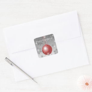 Red Fancy Christmas Ornament Sticker