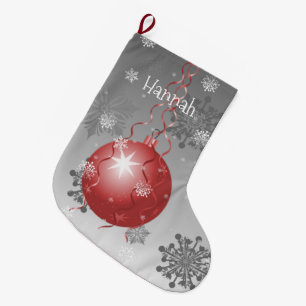 Red Fancy Christmas Ornament Stocking