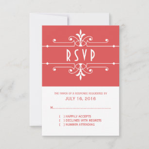 Red Fancy Ornamental Response Card
