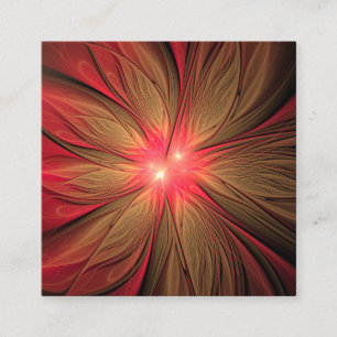 Red fansy fractal flower appointment card