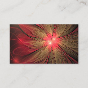 Red fansy fractal flower business card