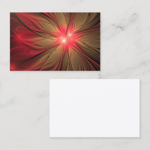 Red fansy fractal flower business card