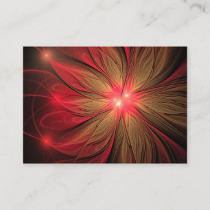 Red fansy fractal flower business card