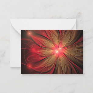 Red fansy fractal flower  card